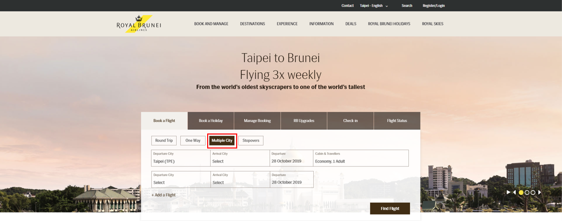 Booking with Royal Brunei Airlines - Australia