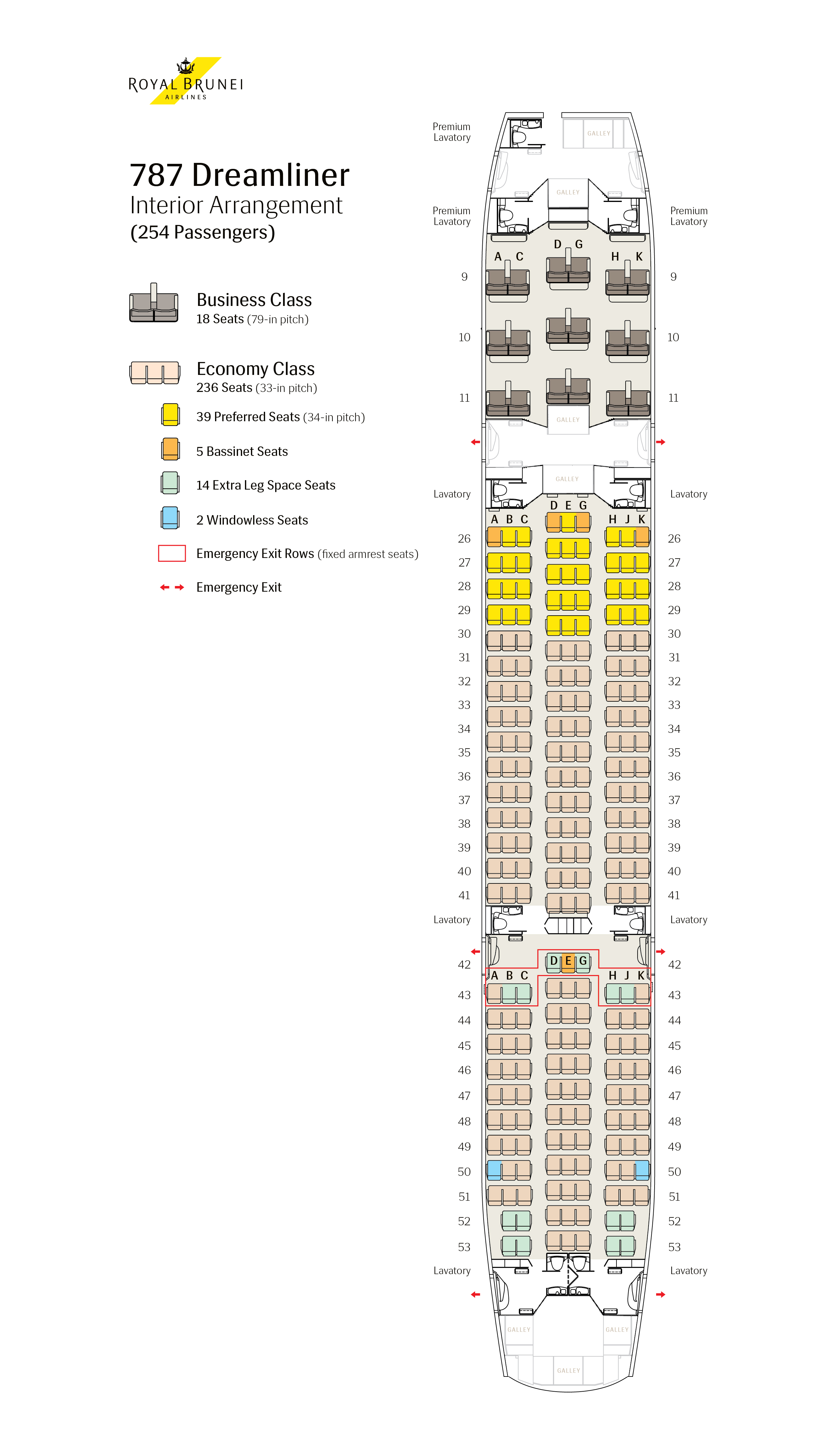 Seat Map | Royal Brunei Airlines