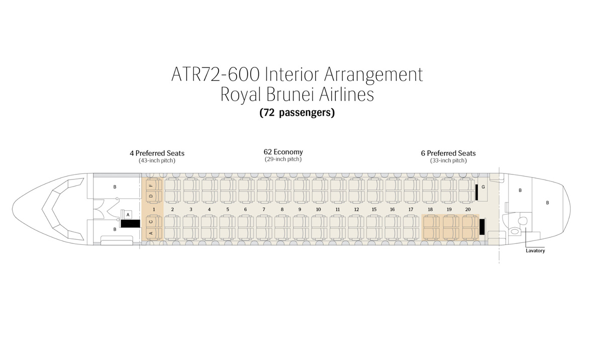 atr turboprop seating chart seat map royal brunei airlines. 